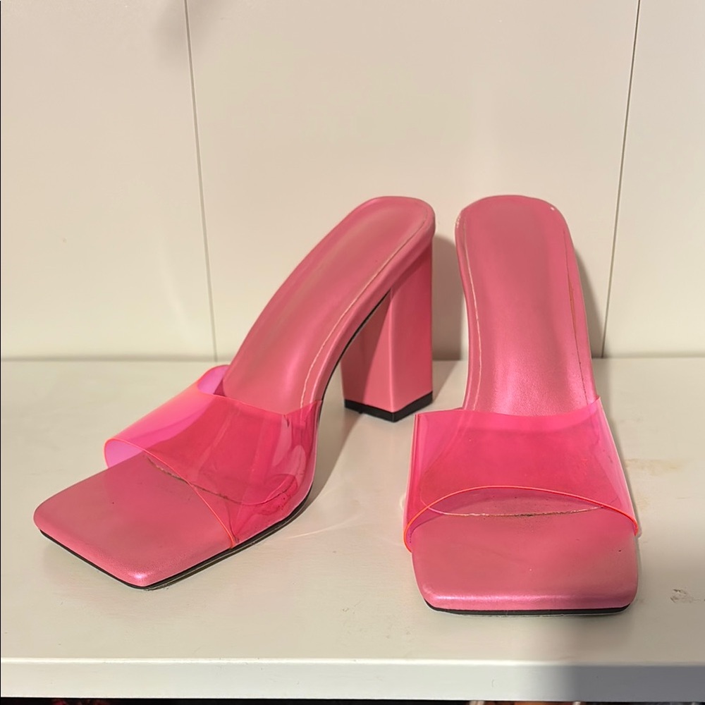 Pink Women's Block Heel Sandals